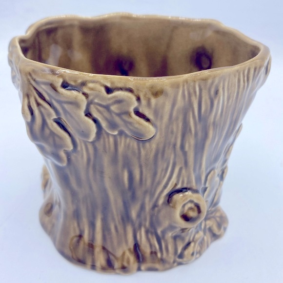 Vintage Ceramic 1950s Sylvac Tree Stump Planter With Fawn 4287 Original Sticker - Picture 2 of 9